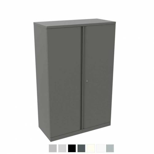 Tall grey storage cupboard