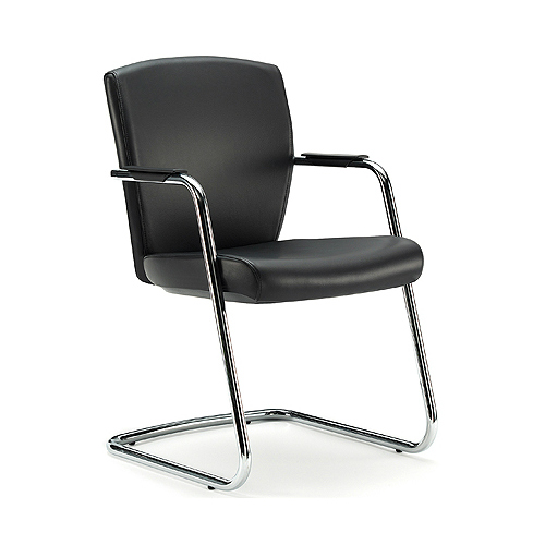 Black meeting chair with cantilever base