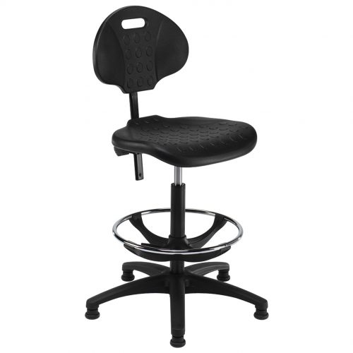 Black industrial draughtman chair
