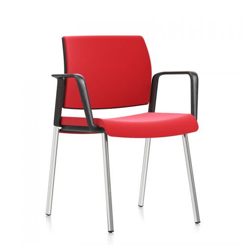 Red meeting chair with black arms