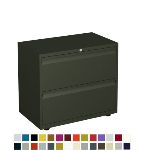 Black filing cabinet with 2 drawers