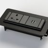 Black power module with USB, data and media sockets