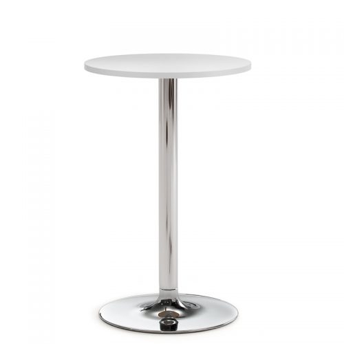 High white bistro table with chrome legs