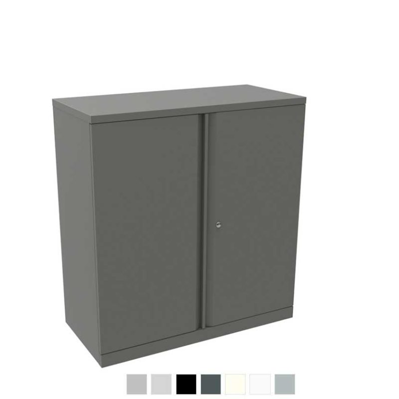 Grey storage cabinet