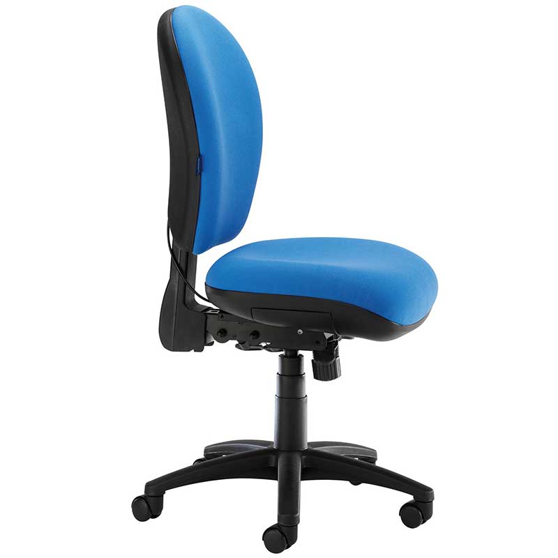Blue desk chair with swivel base