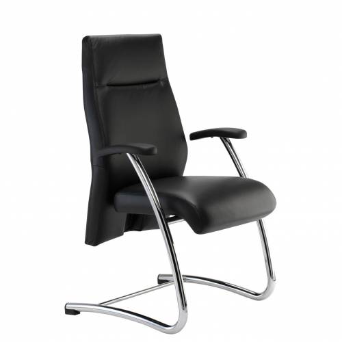 Black leather boardroom chair