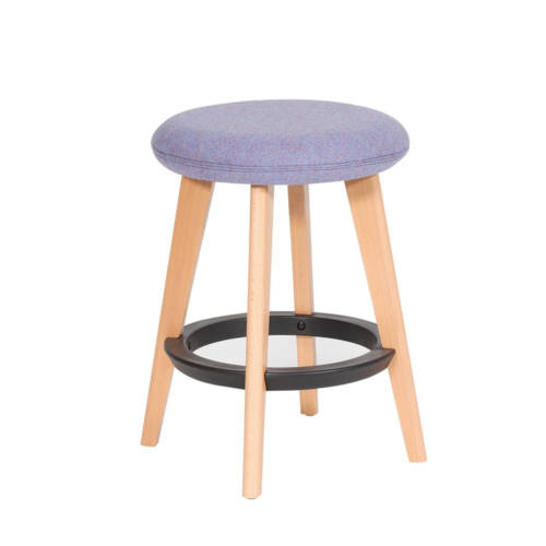 Gem stool with wooden legs and blue seat