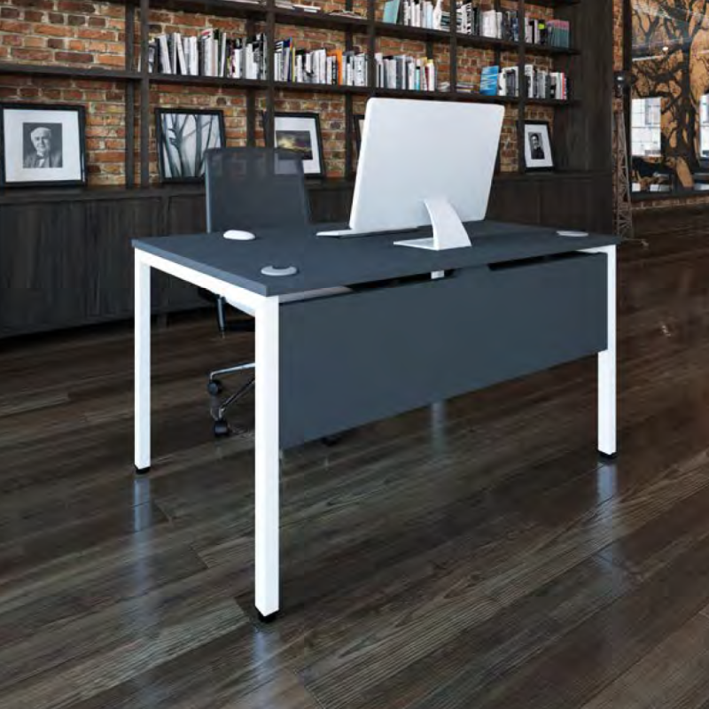 Goalpost desk with modesty panel