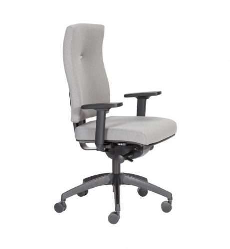 Grey executive task chair with adjustable arms