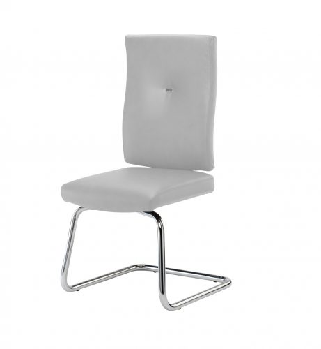 Grey meeting chair with chrome base