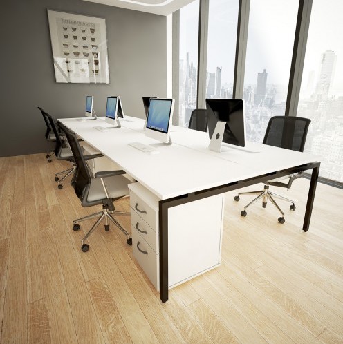 White Brava Bench Desk