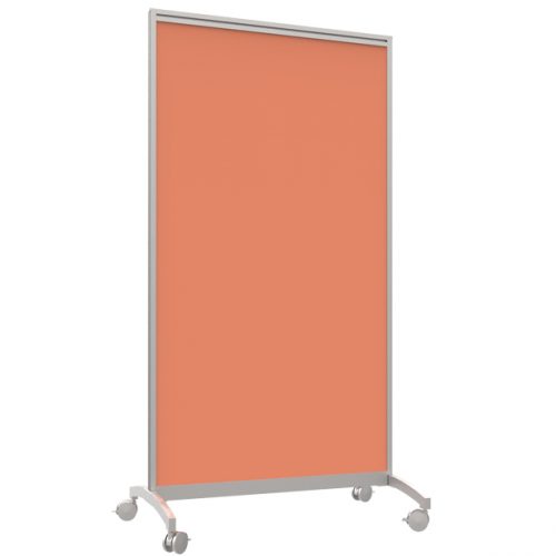 Orange office screen on wheels