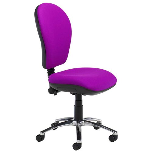 Purple desk chair with swivel base