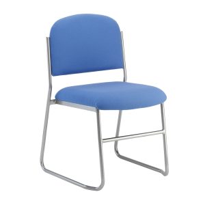 Skolar chair with blue fabric
