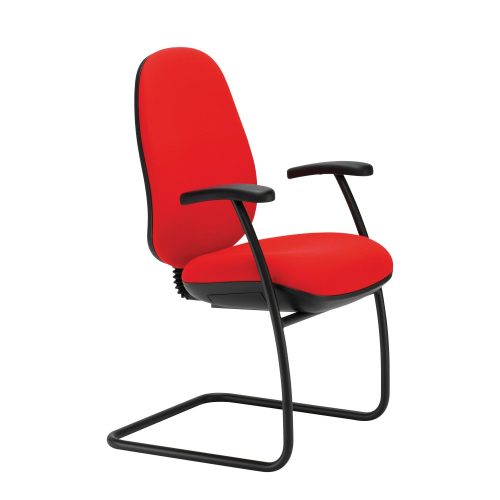 Red high backed meeting chair