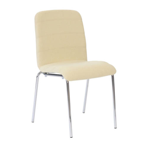 Ultra chair with chrome legs and cream upholstery