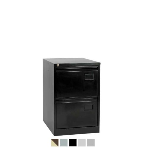 2 drawer black filing cabinet