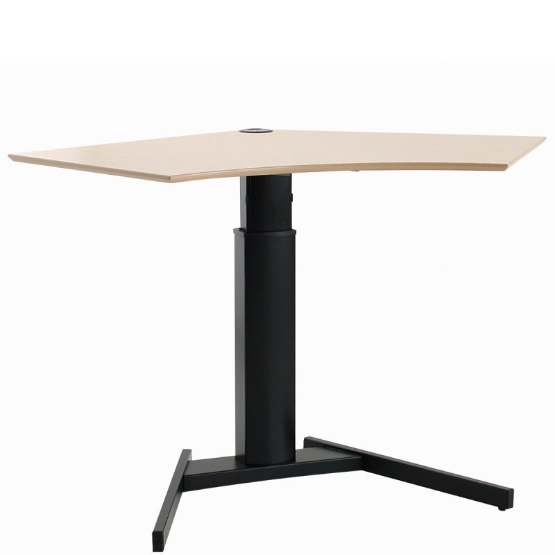 Sit-stand desk with black frame