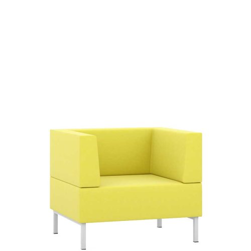 Yellow armchair with high arms