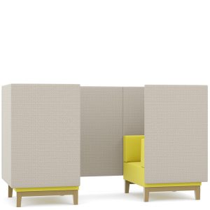Yellow and grey booth seating