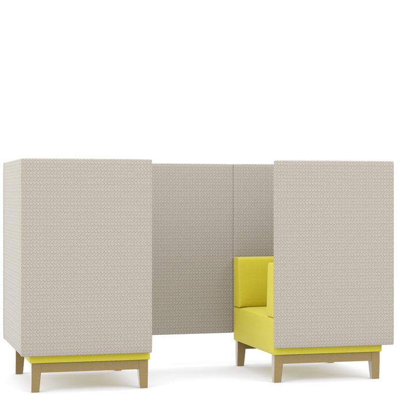 Yellow and grey booth seating