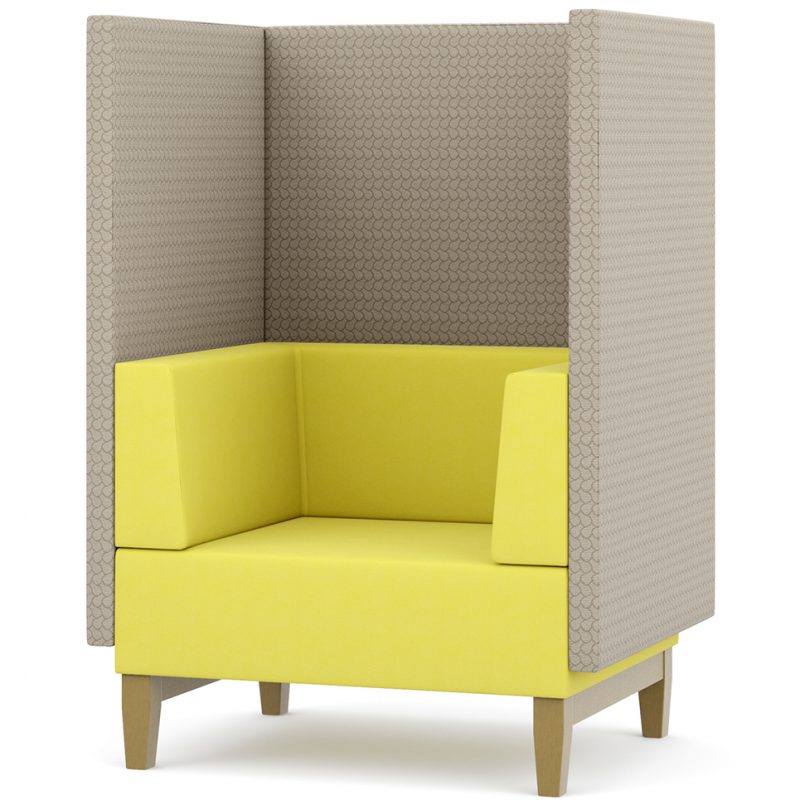 Yellow and grey booth seat
