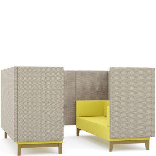 Yellow and grey booth seating