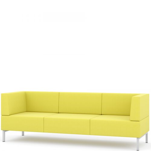 Yellow three seater sofa