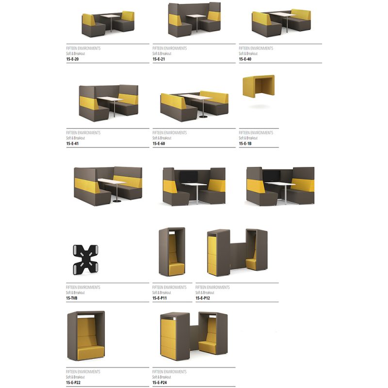 Fiifteen Environments booth banquette seating range