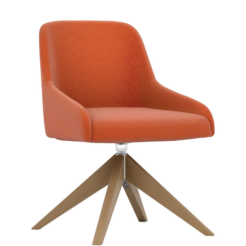 Pledge Flow Wooden Swivel Chair