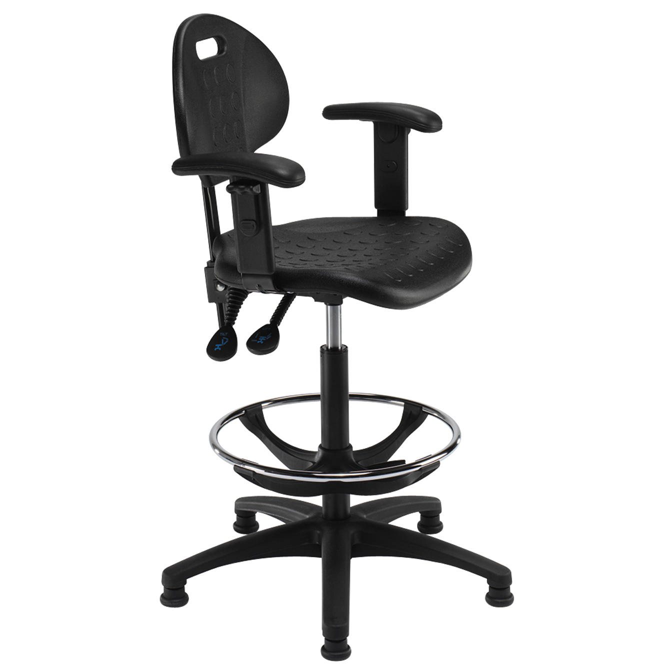 Industrial draughtsman chair with arms | HSI Office Furniture | Reading