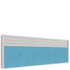 Blue and white desk screen