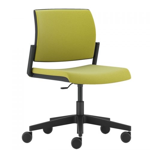 Lime green swivel chair with black base