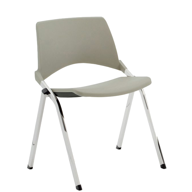Cream meeting chair with chrome legs
