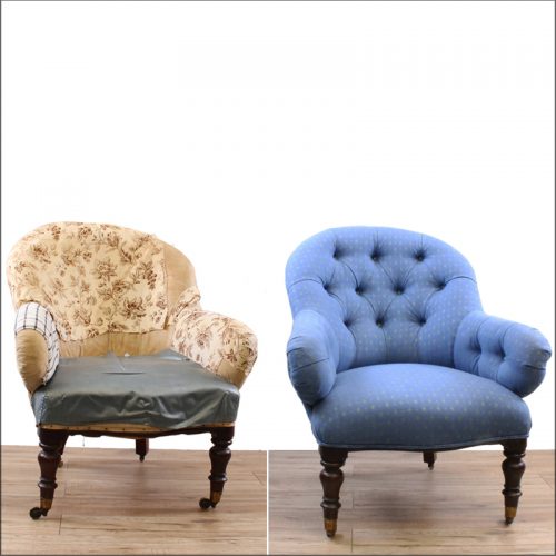 Chair reupholstery & renovation - before and after photos
