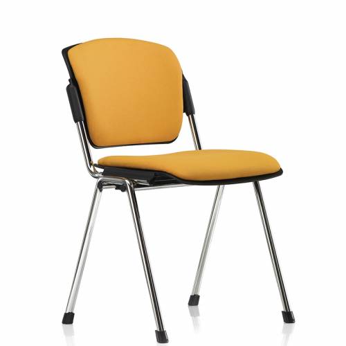 Meeting chair with yellow padded seat and back