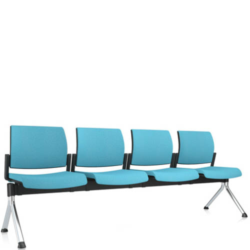 Blue four seater beam seating