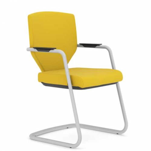 Yellow office chair with cantilever base