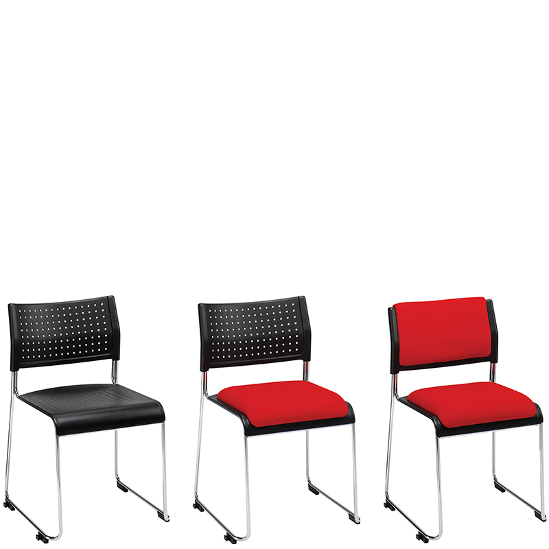 Range of red and black chairs