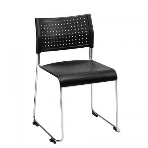 Black chair with mesh back
