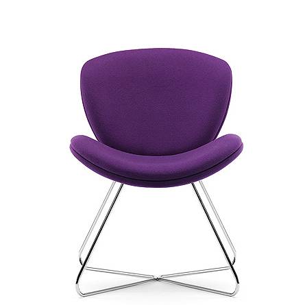 Purple chair with wire frame base