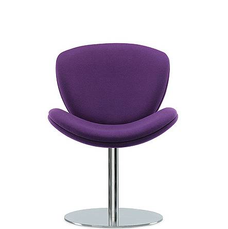 Purple chair with pedestal base