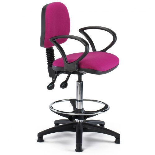 Pink draughtman chair with ring arms