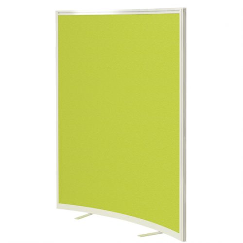 Lime green curved floor screen