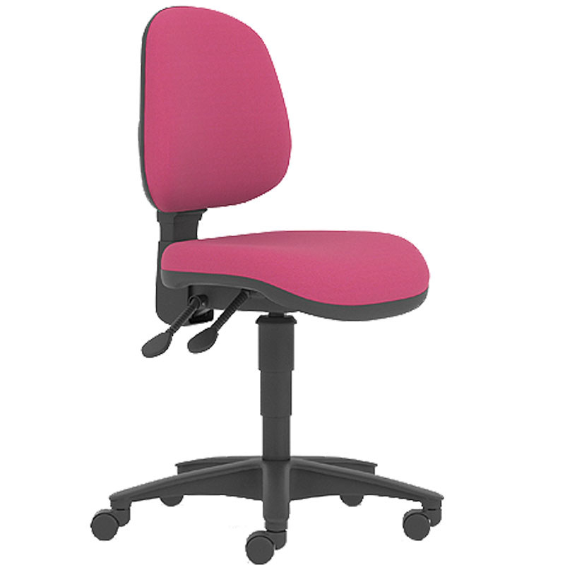 Pink swivel chair with black base