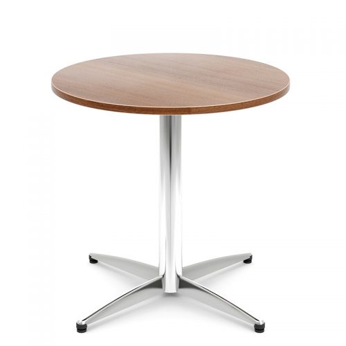 Circular coffee table with chrome legs