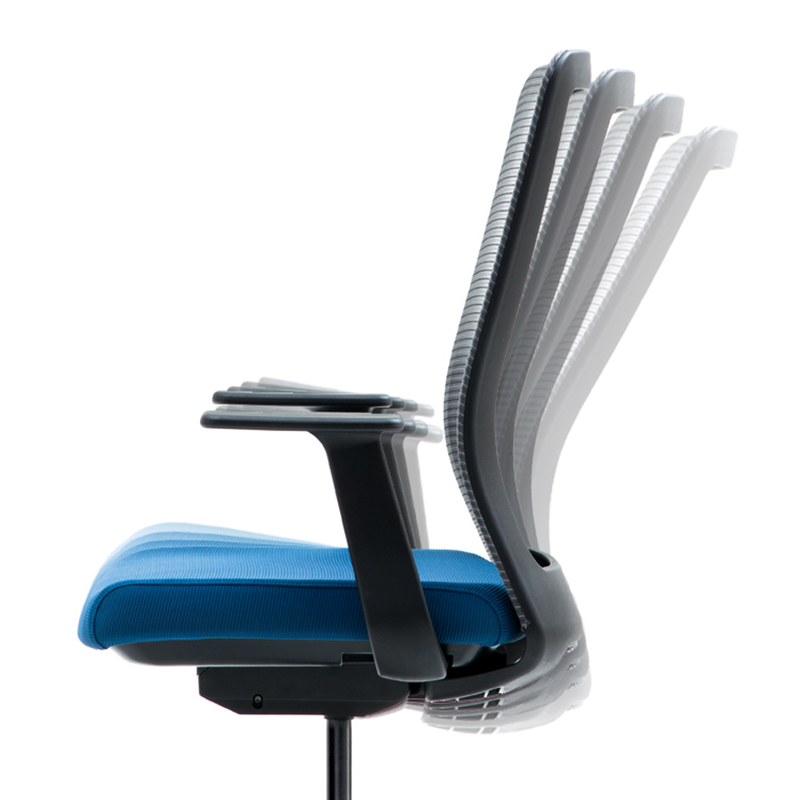 Demonstration of body weight tension adjustment on Verco Max chair