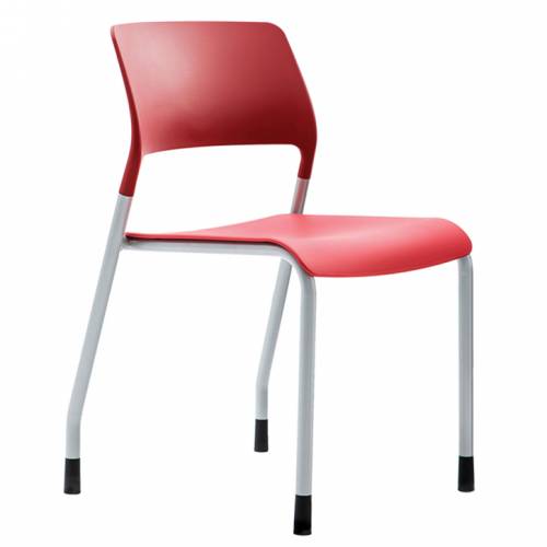 Red office chair with castors