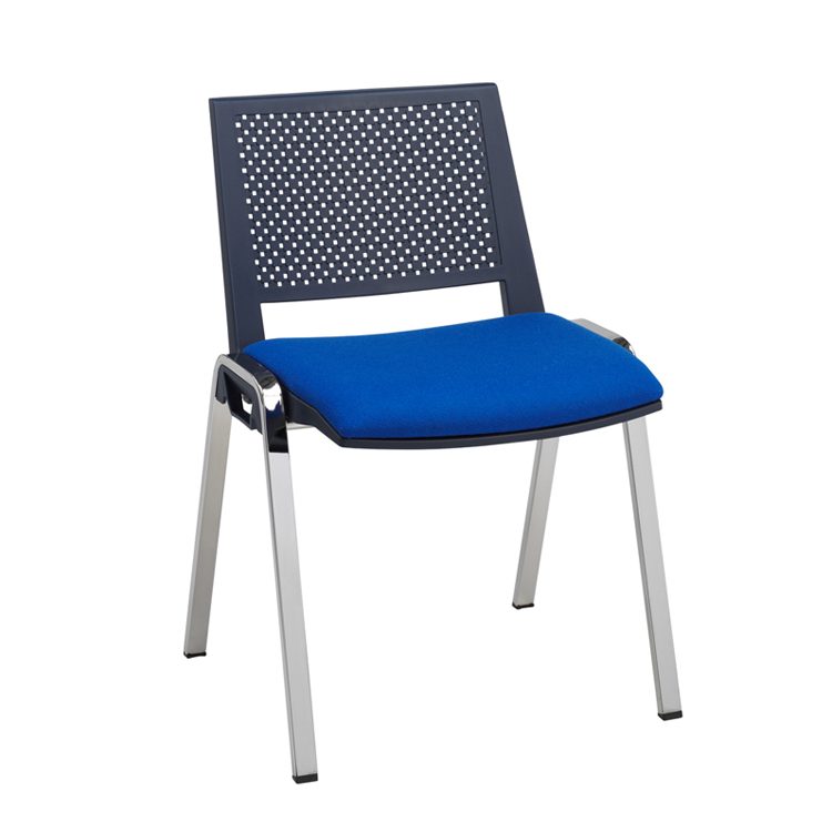 Blue chair with mesh back